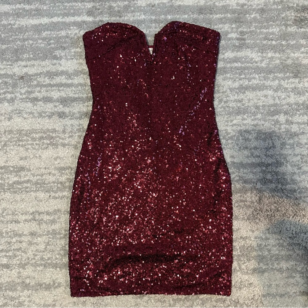 Burgundy Sequin Dress